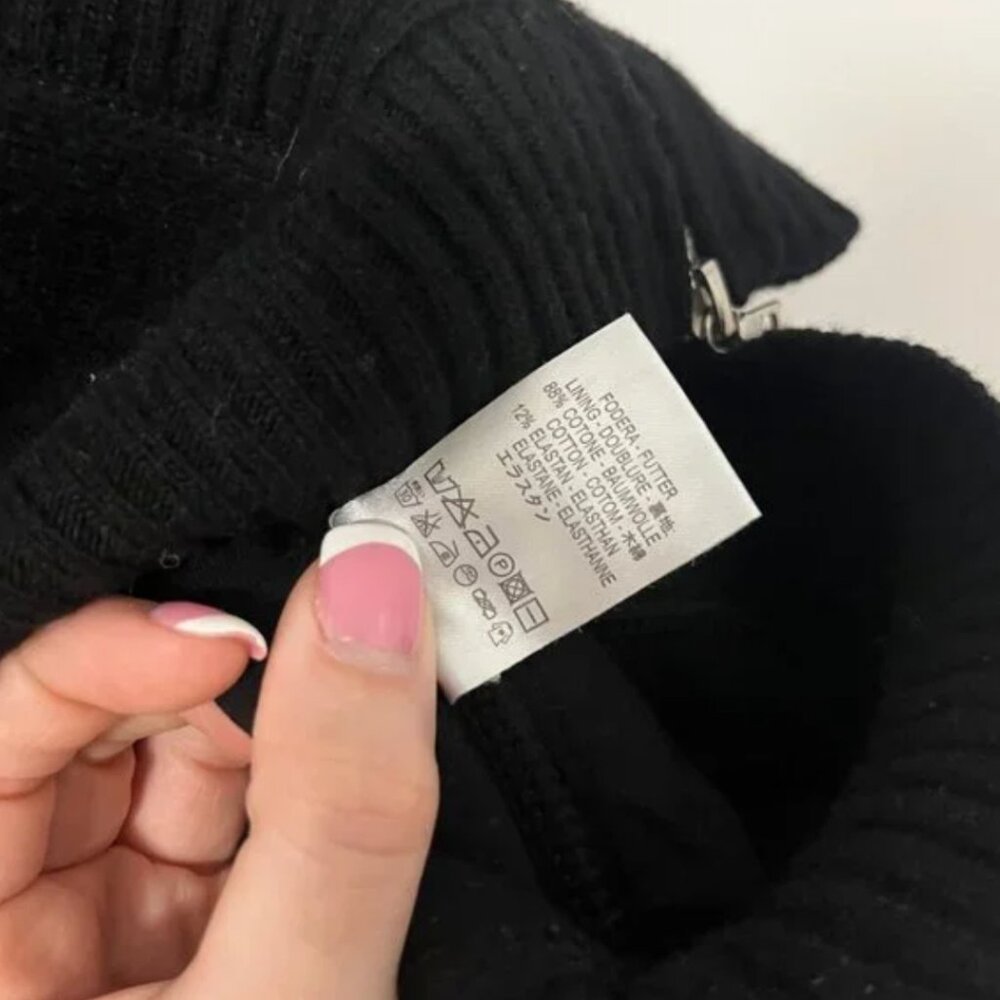 Valentino Black Knit Oversized Zip Sweater - Picture 6 of 9